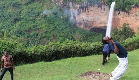 sipi falls drinking picture